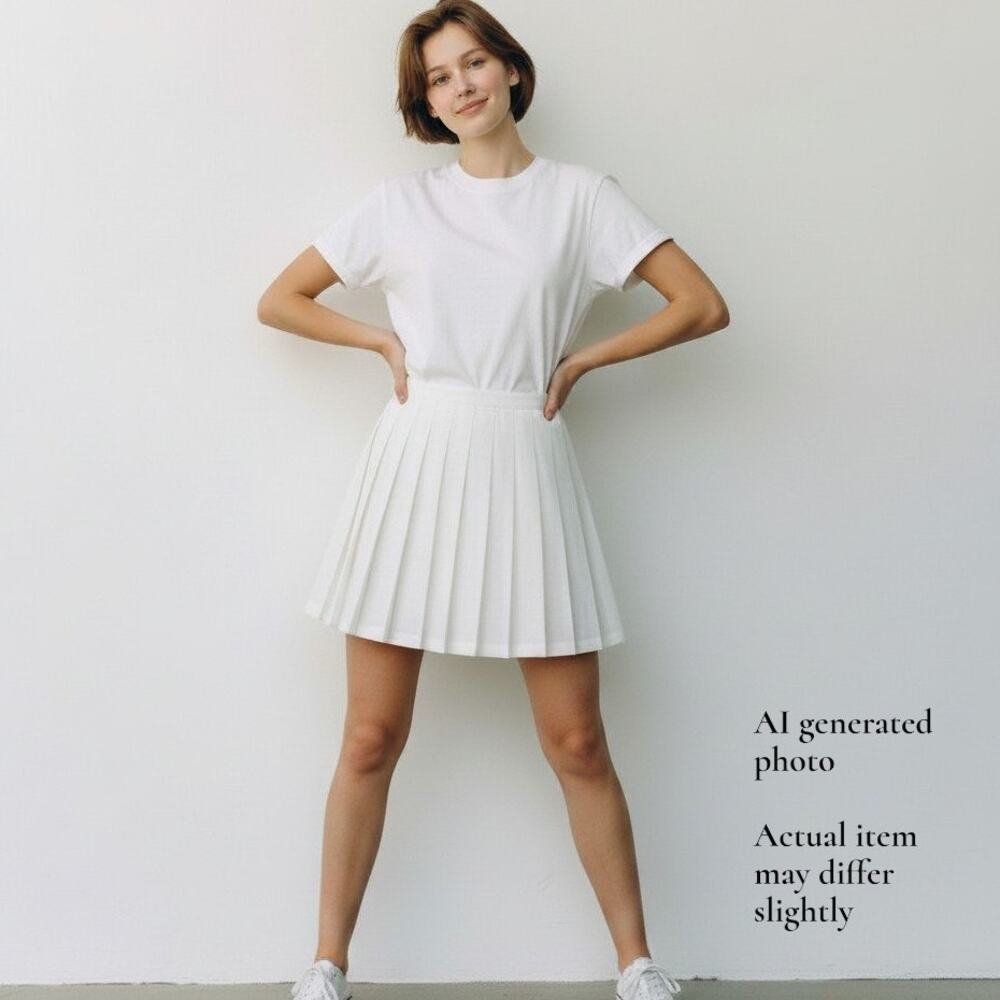Vintage White Tennis Skater Pleated Short Skirt by Metro New York Size 12